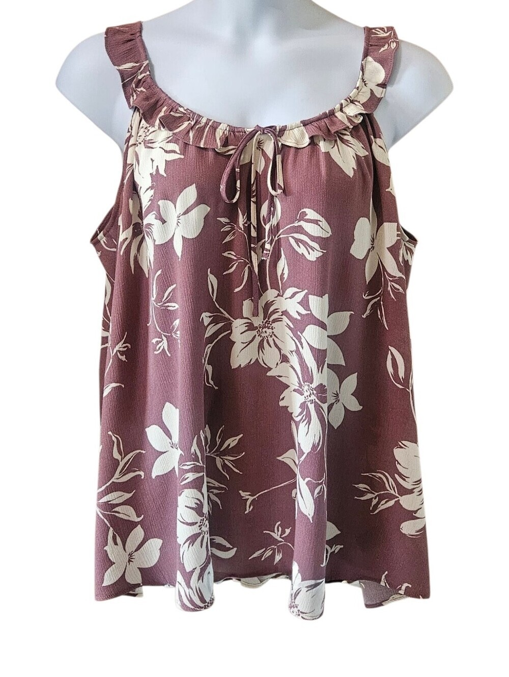 Torrid 2X Emma Floral Crinkle Gauze Ruffle Tie Front Tank Top NWT - Picture 2 of 14